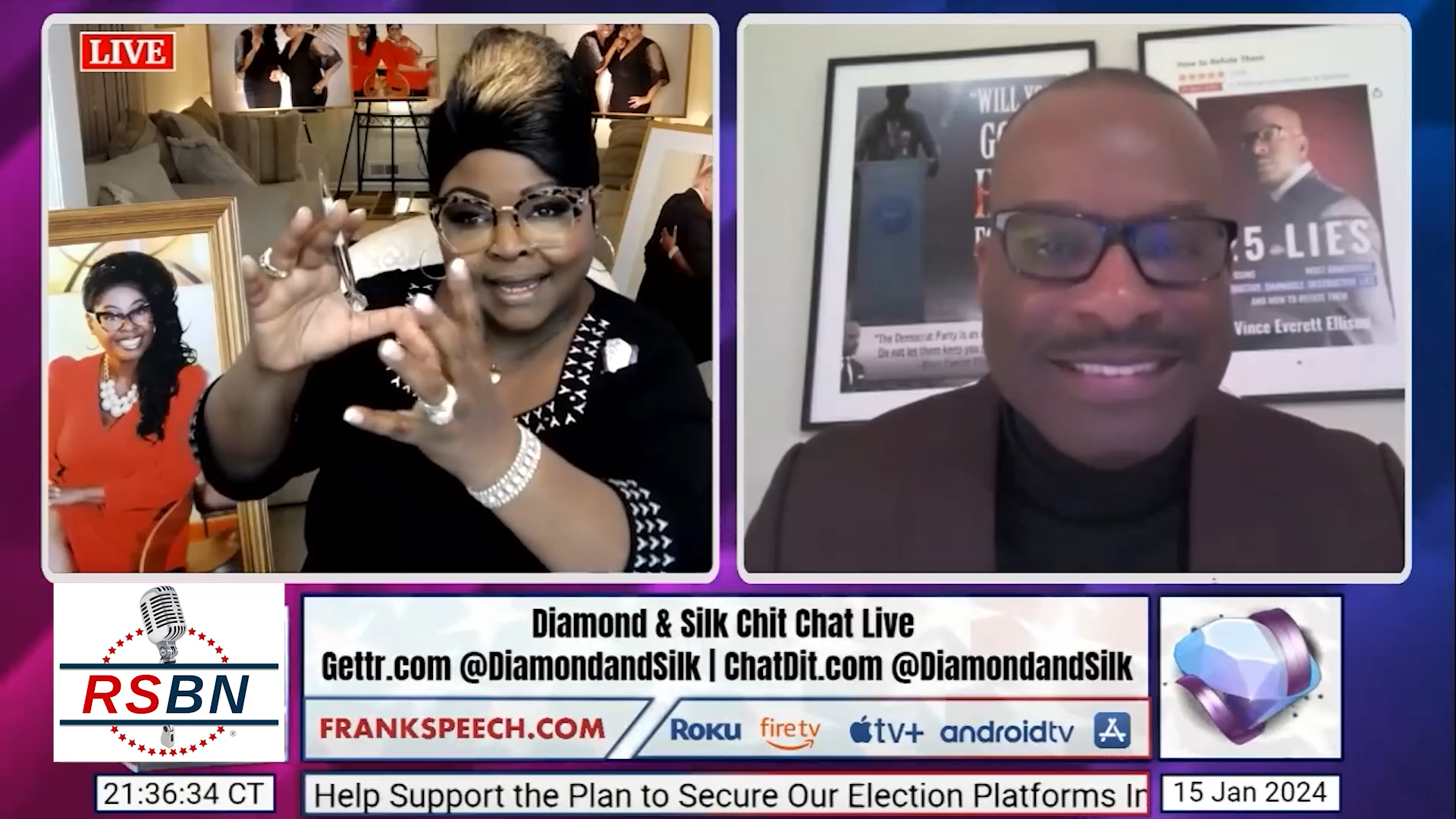 WATCH: Atty David Gelman and Mr. Vince Ellison Join Diamond and Silk Chit Chat Live – 1/15/24